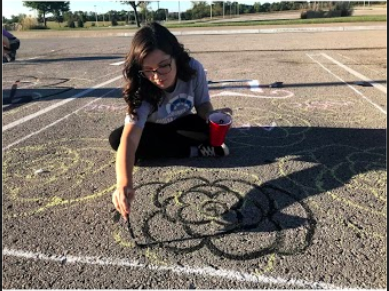 Students Paint the Parking Lot