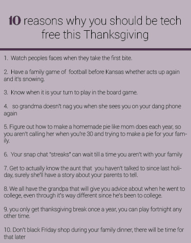 10 Reasons Why You Should Be Tech Free This Thanksgiving