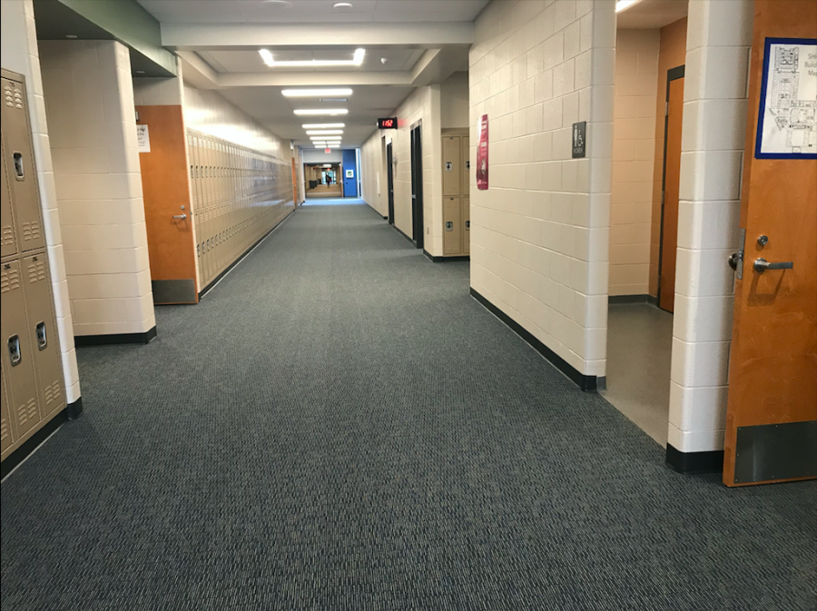 On May 10, the hallways stand empty due to the cancelation of Bronco Hour because of the senior prank. 