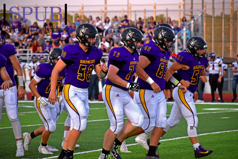 On Sept. 6, the defensive line takes their place at the first home game of the season. The team was facing off against Lousiburg, and won 27-24 (photo by AFrigon).
