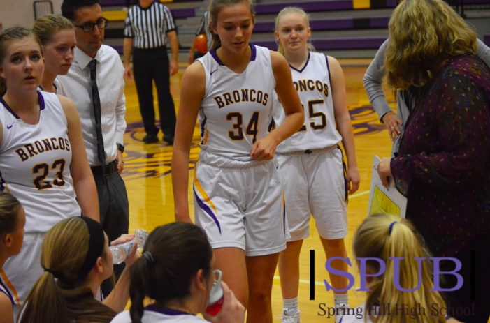 JV girls basketball play Olathe west on Dec. 3, 2018 in the main gym. Girls basketball practive starts Nov. 18 (Photo by A.Marney). 