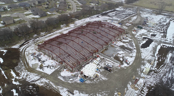 A northwest view of the educational support building that is being build through the 2018 bond. An update on all the bonds was given to the board on Feb. 10 (Photo courtesy of board docs). 