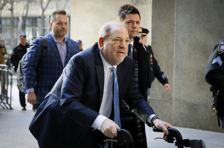 On Monday, Feb. 24, in New York, Harvey Weinstein, producer, arrives at Manhatten courthouse. He was convicted earlier this month and was sentenced this morning (Photo courtesy of AP photo and John Minchillo).