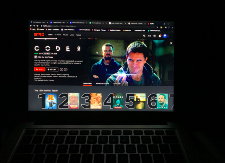  When you go onto Netflix you will see that “Code 8” is #6 (at the time of writing this April 17th) in the “Top 10 in U.S. Today.” It’s preview briefly introduces you to Code 8’s world of superpowers (Photo by Z. Knust). 