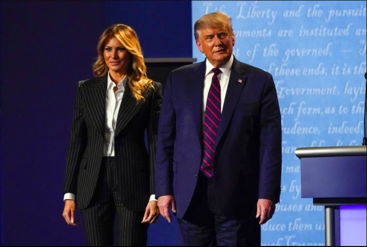 President Donald Trump tweeted that both he and First Lady Melania tested positive for COVID-19 (photo courtesy AP News).