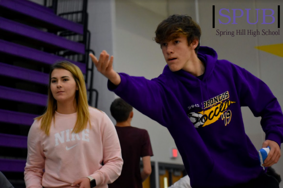 In the 2019 Student Council cornhole tournament, Ridge Gerstberger and Meredith Todd, class of 2021, participated. Student Council events like the cornhole tournament will look a little different this year, but they will still be there to bring some fun into an otherwise bleak year (photo credit I. Williams).