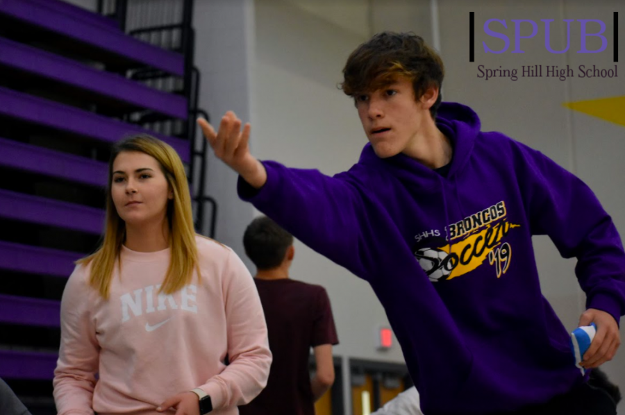 In+the+2019+Student+Council+cornhole+tournament%2C+Ridge+Gerstberger+and+Meredith+Todd%2C+class+of+2021%2C+participated.+Student+Council+events+like+the+cornhole+tournament+will+look+a+little+different+this+year%2C+but+they+will+still+be+there+to+bring+some+fun+into+an+otherwise+bleak+year+%28photo+credit+I.+Williams%29.