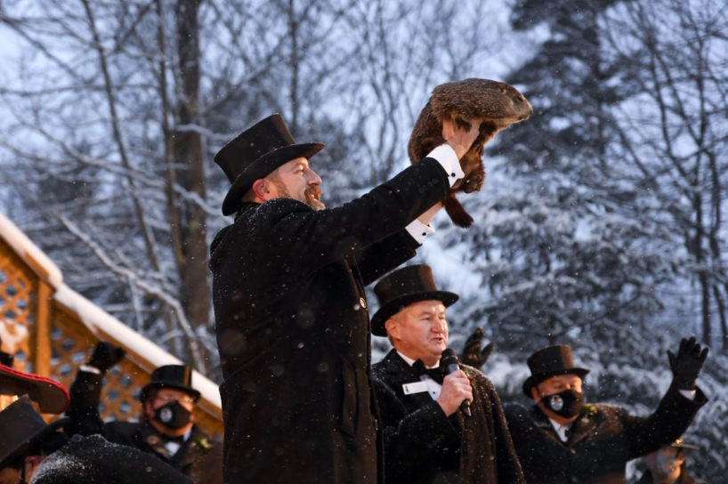 On Feb. 2, the 135th annual celebration of Groundhog Day took place. Punxsutawney Phil predicted six more weeks of winter weather this year (photo courtesy AP News).