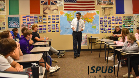 In Mr. Youngs world history class, he always does his best to keep his students intrigued (photo by K. Bessman). 