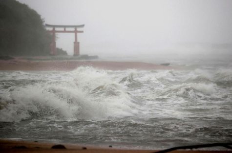 Typhoon approaches off the shores of Japan (photo curtesy AP News).