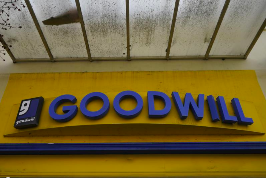 A Goodwill store sign shown in Berkeley, Calif. on March 9, 2021 (photo courtesy AP News).