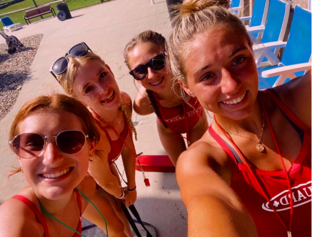 These 4 worked their summer job at Spring Hill Aquatic Center as life guards (photo by Margo Todd).