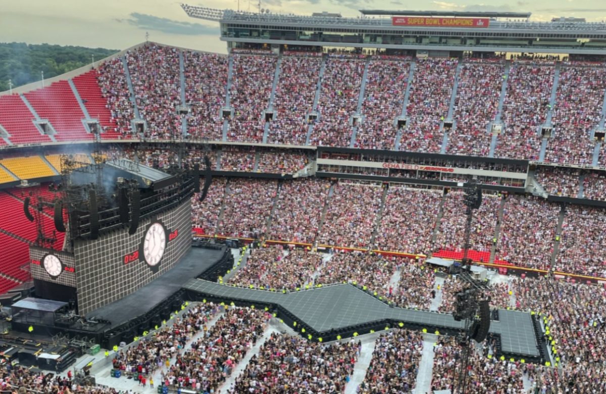 Picture+of+the+Eras+Tour+at+Arrowhead+Stadium.+Sold+out+stadium+waiting+for+Taylor+Swift+to+perform+%28picture+by+A.+Watson%29.+