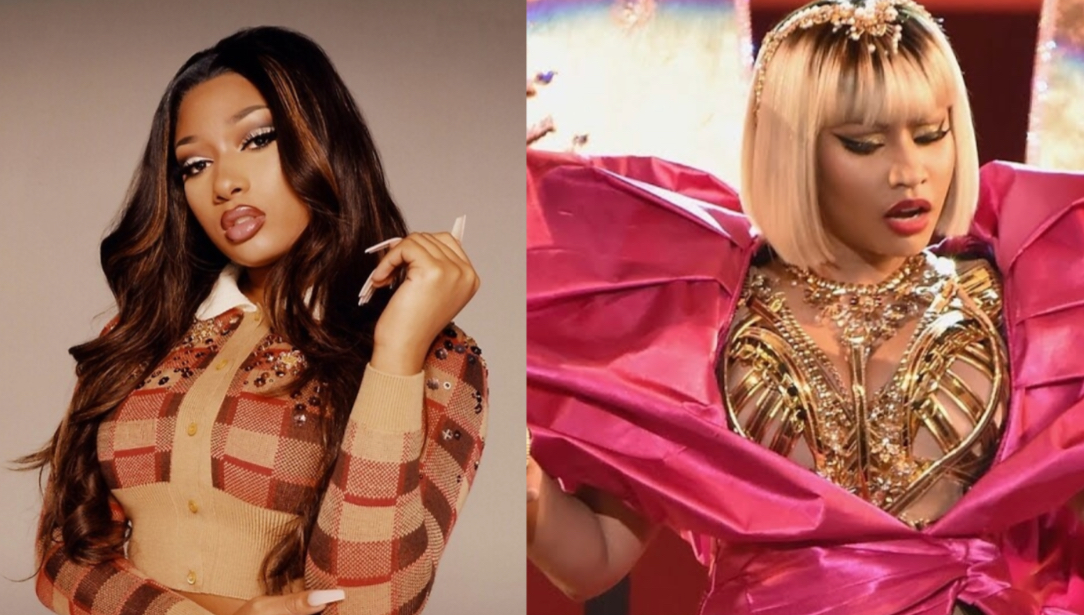 Nicki+Minaj+and+Megan+Thee+Stallion+pictured+in+various+photoshoots.+While+having+little+history+between+them%2C+their+recent+drama+has+sparked+up+the+rap+industry+%28Photo+by+D.+Heinen%29.+