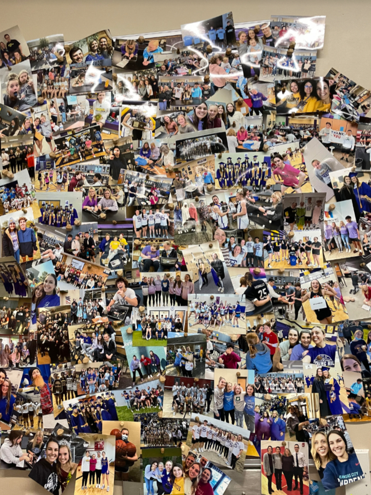 Veer’s photo board that can be seen when you enter their classroom. This portrays some of the many experiences they have had throughout their busy career. (Photo by M. Chaulk)