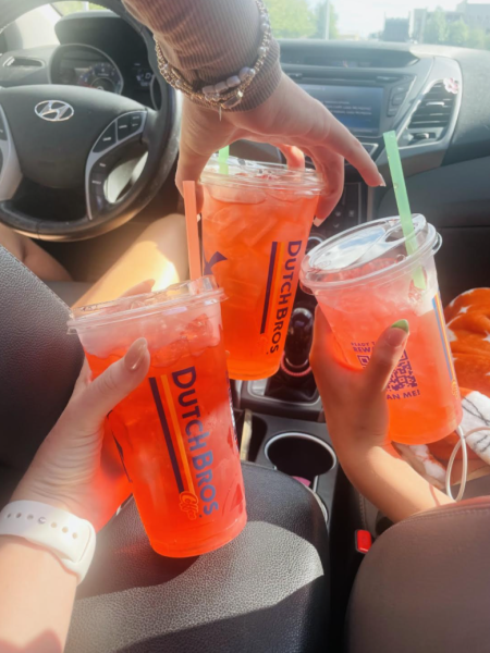 McKenna Estes,10, and her friends try out the new drink from Dutch Bros (Photo Credit by: M. Estes).