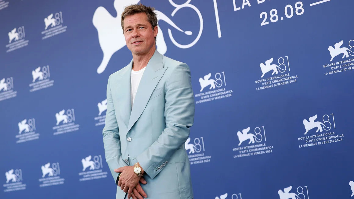 Brad Pitt being pictured walking the carpet at an event in Venice, Italy. Pitt taking his day walking through the Venice International Film Festival (Photo by Getty Images).