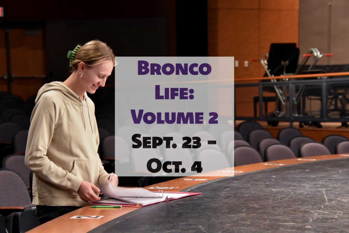 On Oct. 3, Addelyn Horne, 12, flips through a script during targeted seminar. Horne was assisting Adrianna Wendel, director and theater teacher, with the process of staging the musical.