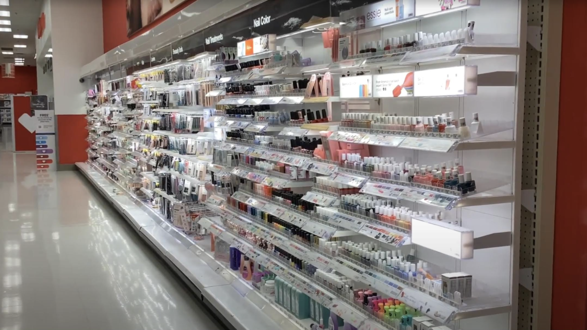 Drugstore makeup, like at Target, are easily accessible for teens to purchase. (Photo by H. Lichtenauer) 