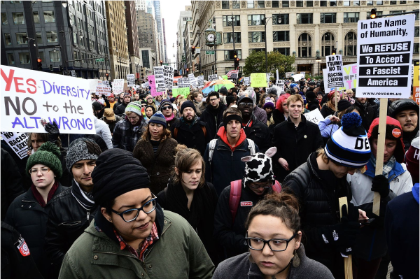 Protests against President Trump is taking place today. Online platforms have spread the hashtags of this movement. (Photo by Ben Alexander)