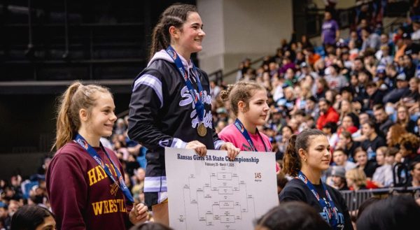 Campbell Mermis, 12, makes history as the first female wrestler from the high school to win state. Huge congrats go to the wrestling team and coaches. (photo provided by C. Mermis)