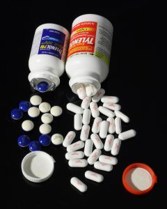 Two variations of Tylenol, a brand-name over-the-counter medicine that contains the active ingredient acetaminophen. Many high schoolers carry around a bottle of this during school, which could raise concerns about overuse.