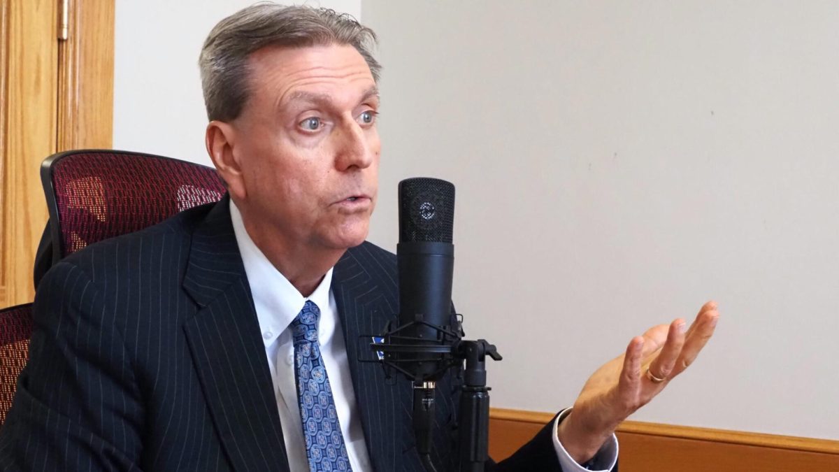 Randy Watson answers questions on the Kansas Reflector podcast. Watson announced about five months after this interview that he will retire from a position he has been in since 2014.  