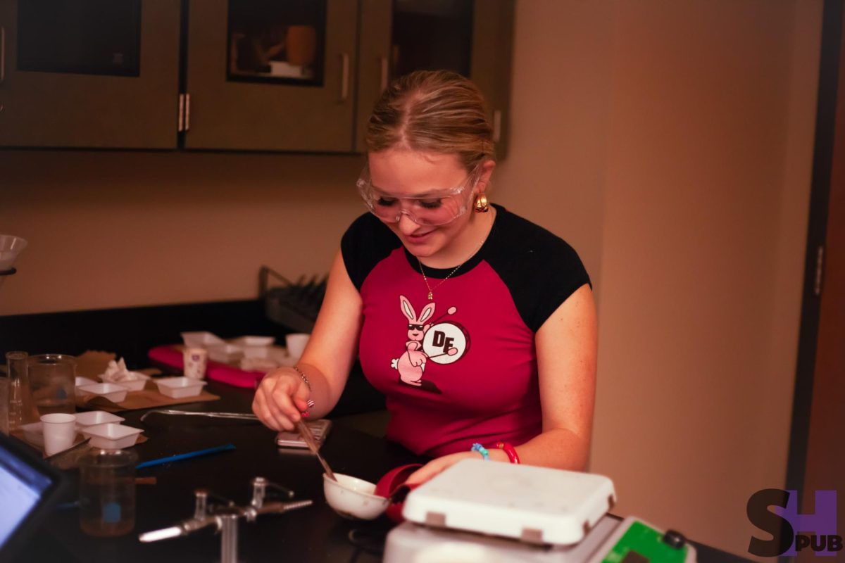 Ryann Jenks, 10, tries to make water evaporate into salt in chemistry on Sept. 5. 