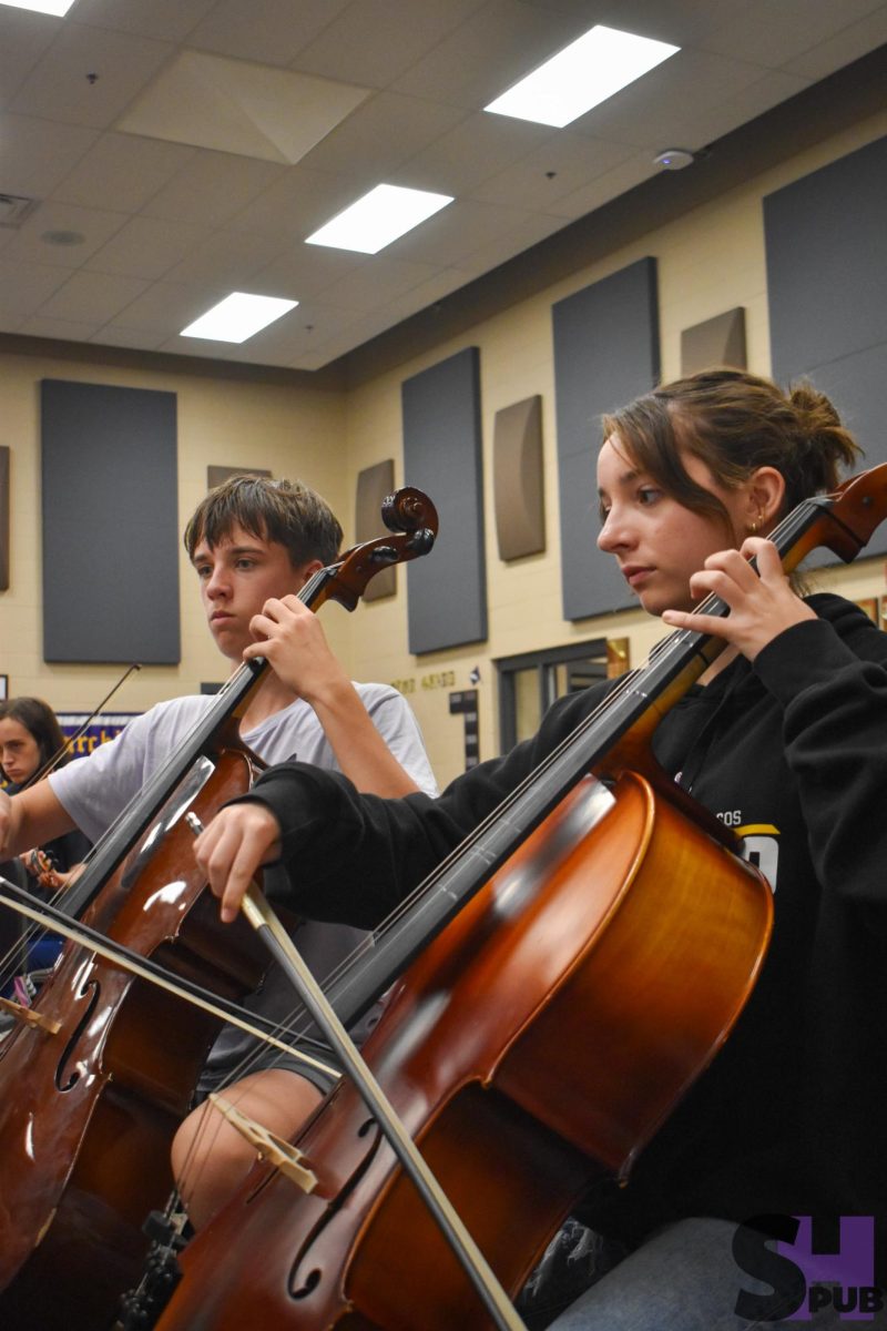 On Sept. 12, Liam Falkenrath, 9, and Camden Strickland, 11, play the cello.