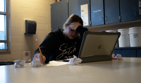 Precious Cranor is studying for finals. The season has come and stress is on its way. 