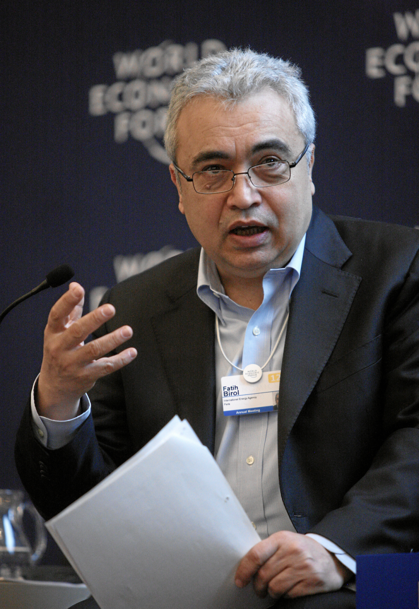 Fatih Birol speaks at a World Economic Forum meeting in Switzerland. Birol is the Executive Director of the International Energy Agency. 