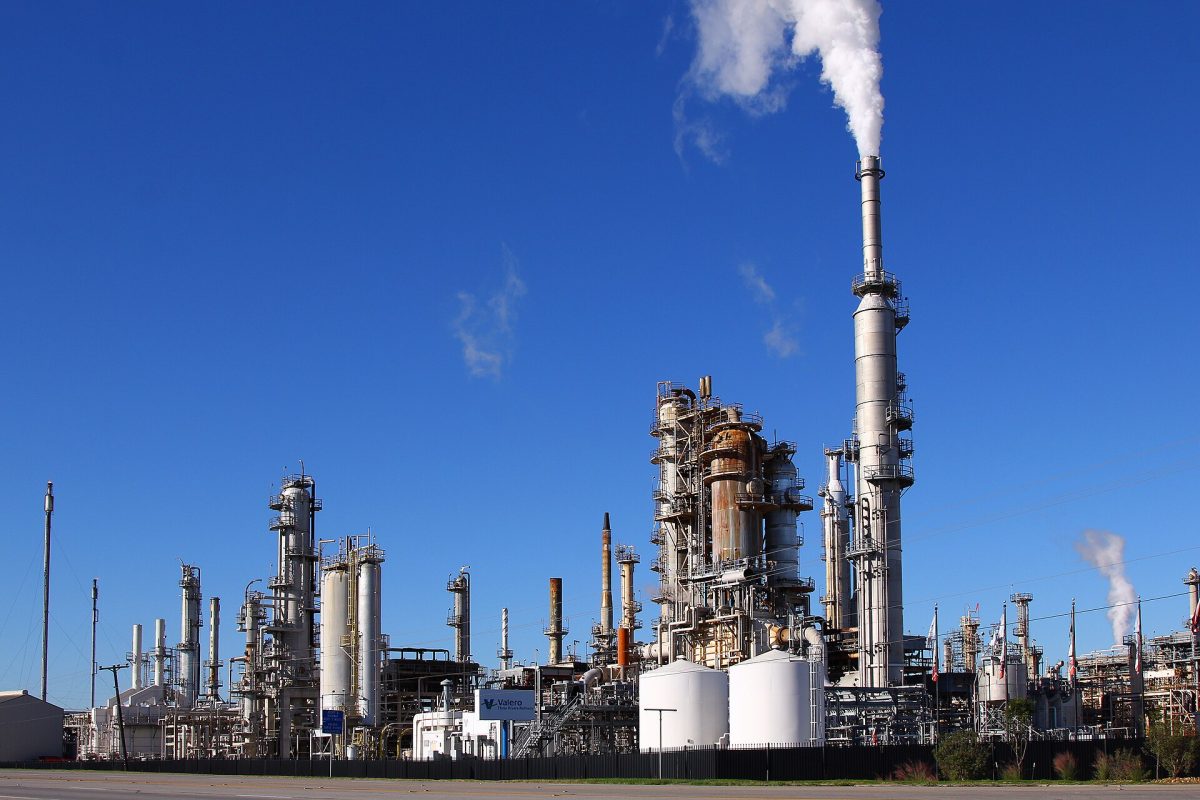 A refinery like this one in Port Arthur, Texas, caught fire, disrupting fuel production. Gasoline and diesel prices jumped as a result. 
